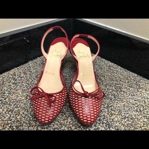 Red Christian Louboutin Pumps with Bows